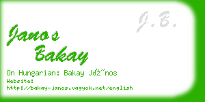 janos bakay business card